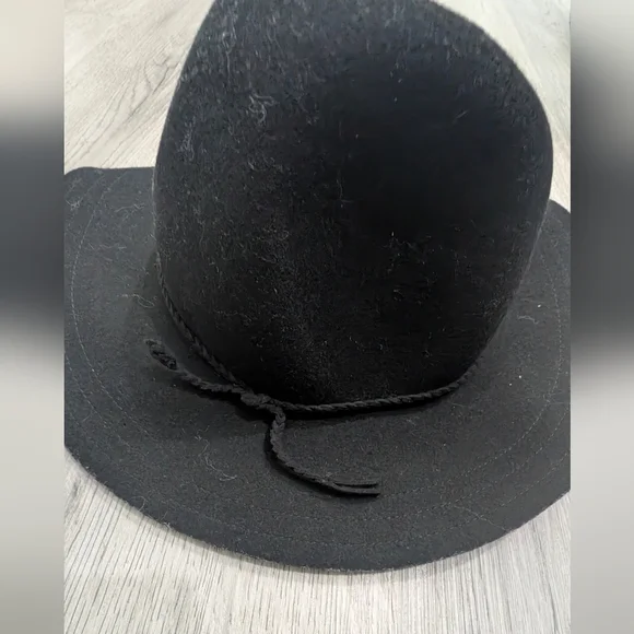 H&M Black Floppy Wool Hat Size Medium Goth Boho Hippie 90s Grunge Alt - Picture 2 of 4